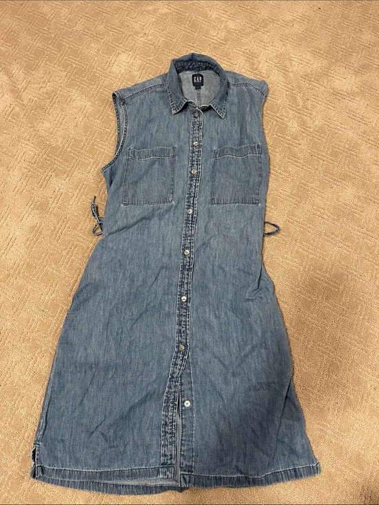 GAP Dresses & Skirts - GAP Sleeveless Denim Midi Shirt Dress - Blue